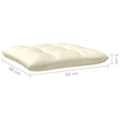 vidaXL 3-Seater Solid Pinewood & Polyester Fabric Garden Sofa in Cream