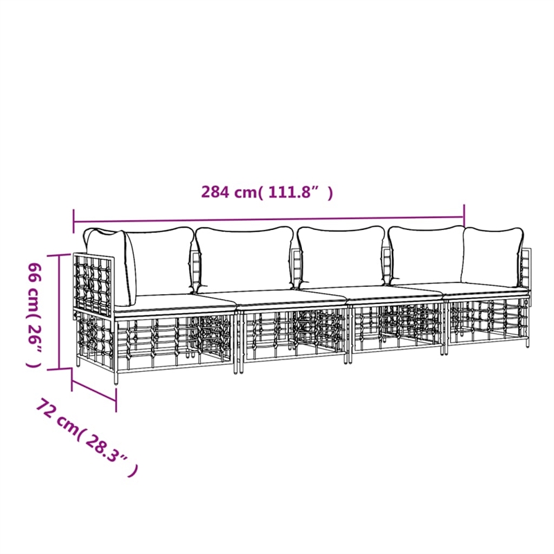 vidaXL Garden Lounge Set in Dark Gray