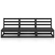 vidaXL 3-Seater Solid Pinewood 3-Seater Sofa Modular Sofa in Black
