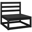 vidaXL 3-Seater Solid Pinewood 3-Seater Sofa Modular Sofa in Black