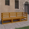 vidaXL Solid Pinewood Large Modular Garden Sofa in Honey Brown