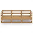vidaXL Solid Pinewood Large Modular Garden Sofa in Honey Brown