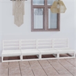 vidaXL Solid Pinewood Medium Modular Outdoor Sofa Garden Sofa in White
