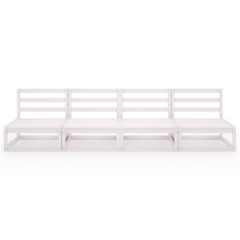 vidaXL Solid Pinewood Medium Modular Outdoor Sofa Garden Sofa in White