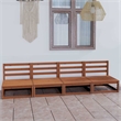 vidaXL Solid Pinewood 4-Seater Modular Garden Sofain Honey Brown