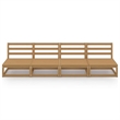vidaXL Solid Pinewood 4-Seater Modular Garden Sofain Honey Brown