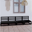 vidaXL Garden Solid Pine Wood Standard Modular Outdoor Sofa in Black