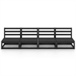 vidaXL Garden Solid Pine Wood Standard Modular Outdoor Sofa in Black