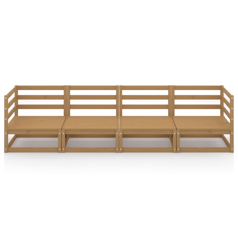 vidaXL Solid Pinewood Medium Modular Garden Sofa in Honey Brown