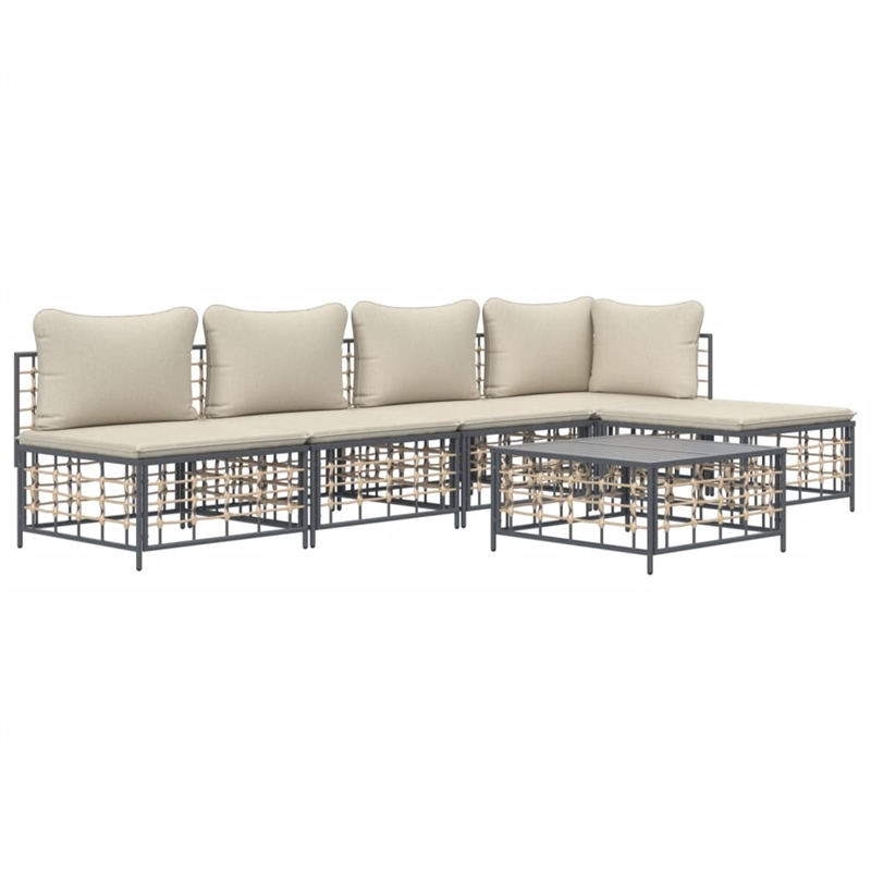 vidaXL Garden Lounge Set in Anthracite & Beige