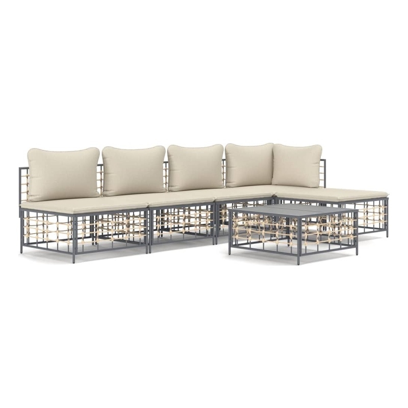 vidaXL Garden Lounge Set in Anthracite & Beige