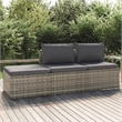 vidaXL PE Rattan & Powder-Coated Steel Polyester & Pvc Garden Lounge Set Grey