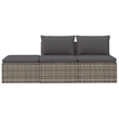 vidaXL PE Rattan & Powder-Coated Steel Polyester & Pvc Garden Lounge Set Grey
