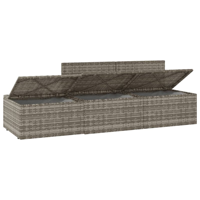 vidaXL PE Rattan & Powder-Coated Steel Polyester & Pvc Garden Lounge Set Grey