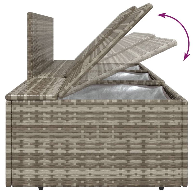 vidaXL PE Rattan & Powder-Coated Steel Polyester & Pvc Garden Lounge Set Grey