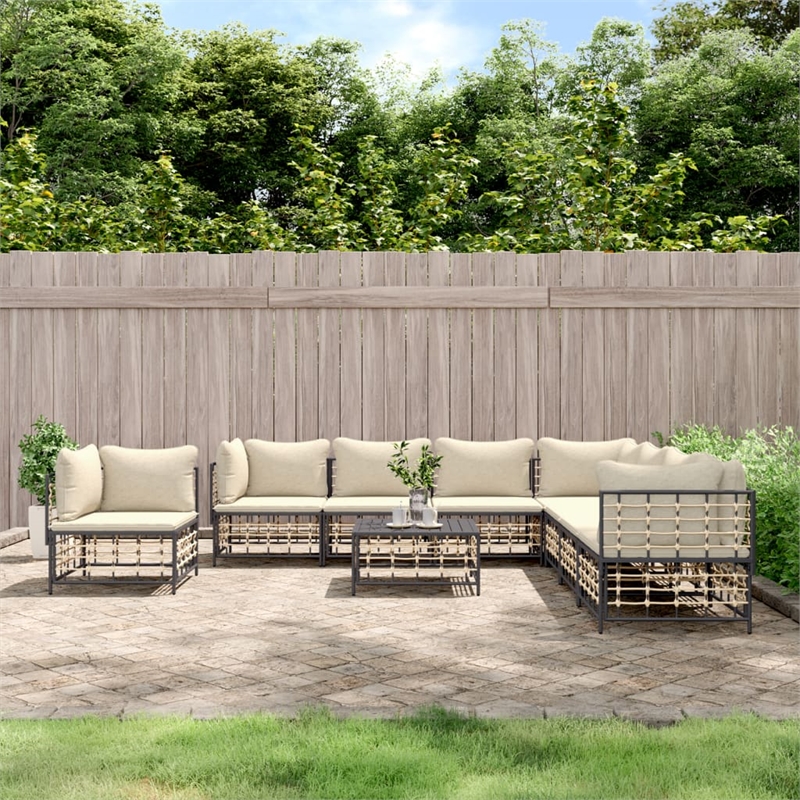 vidaXL Garden Lounge Set 9 Piece Set in Anthracite