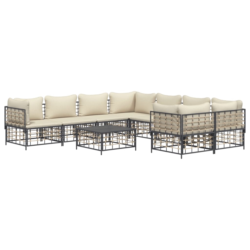 vidaXL Garden Lounge Set 9 Piece Set in Anthracite