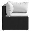 vidaXL PE Rattan Compact Adjustable Feet Patio Corner Sofa in Black