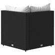 vidaXL PE Rattan Compact Adjustable Feet Patio Corner Sofa in Black