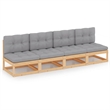 vidaXL Solid Pinewood Large Durable Garden Sofa Garden Sofa in Grey