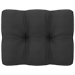 vidaXL Solid Pine Wood Large Garden Sofa Rectangular Garden Sofa in Black
