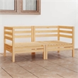 vidaXL 2-Seater Solid Pinewood Foldable Garden Sofa in Natural Wood