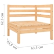 vidaXL 2-Seater Solid Pinewood Foldable Garden Sofa in Natural Wood