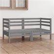 vidaXL 2-Seater Solid Pine Wood Medium Modular Garden Sofa in Grey