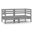 vidaXL 2-Seater Solid Pine Wood Medium Modular Garden Sofa in Grey
