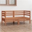 vidaXL Solid Pinewood 2-Seater Modular Garden Sofa in Honey Brown