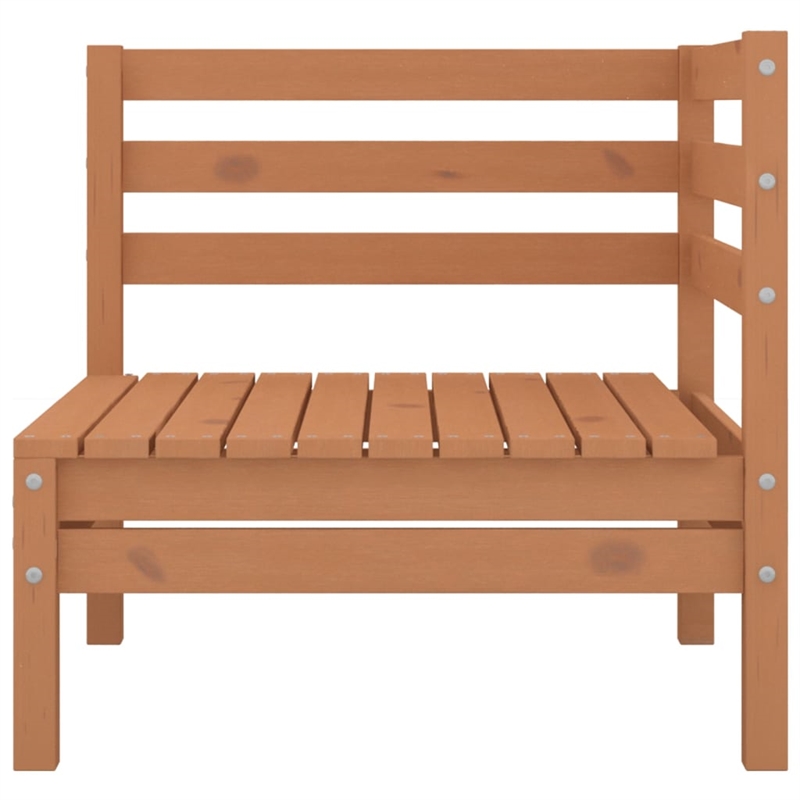 vidaXL Solid Pinewood 2-Seater Modular Garden Sofa in Honey Brown