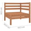 vidaXL Solid Pinewood 2-Seater Modular Garden Sofa in Honey Brown