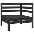 vidaXL Solid Pinewood Patio 2-Seater Sofa in Black