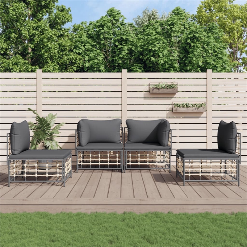 vidaXL Garden Lounge Set in Anthracite/Gray