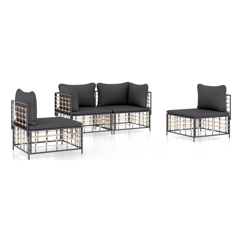 vidaXL Garden Lounge Set in Anthracite/Gray