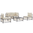 vidaXL Poly Rattan Standard Modular Garden Lounge Set in Anthracite