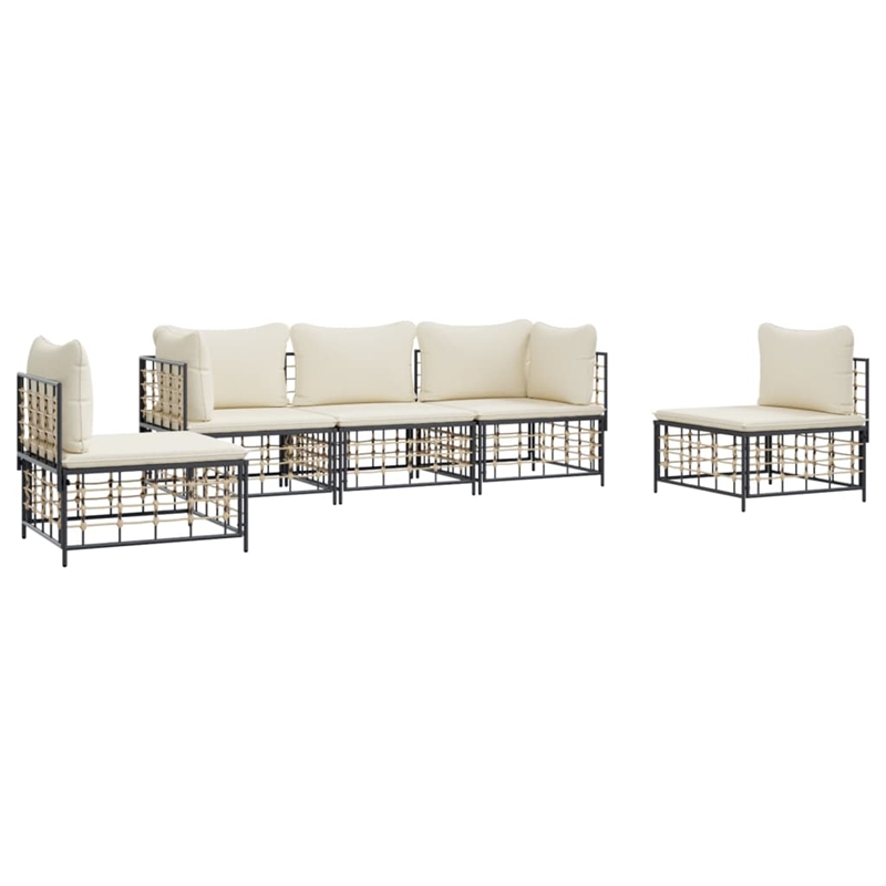 vidaXL Garden Lounge Set in Anthracite & Beige