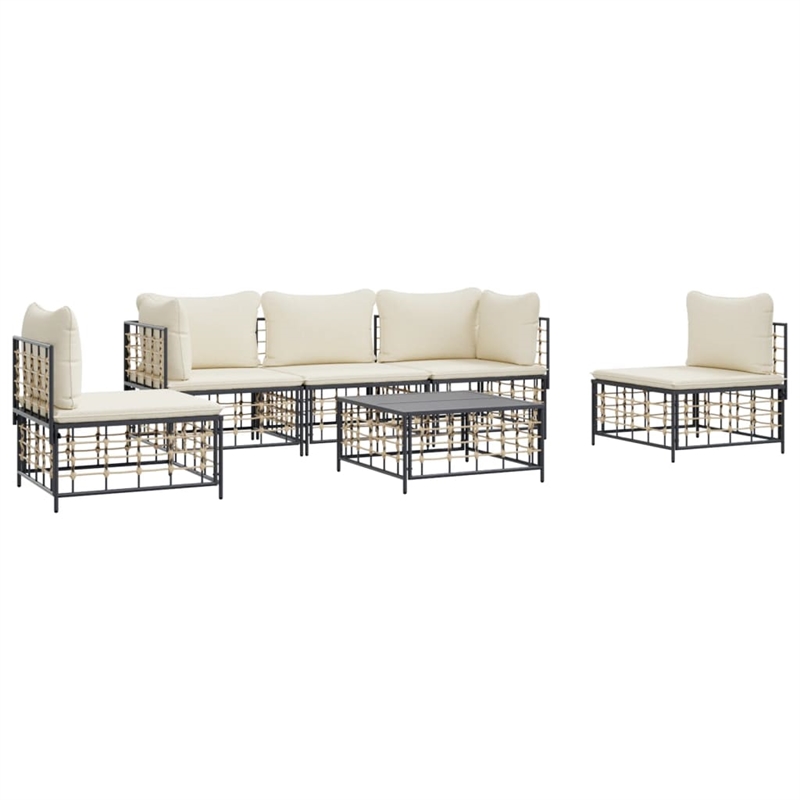 vidaXL Garden Lounge Set in Anthracite & Beige