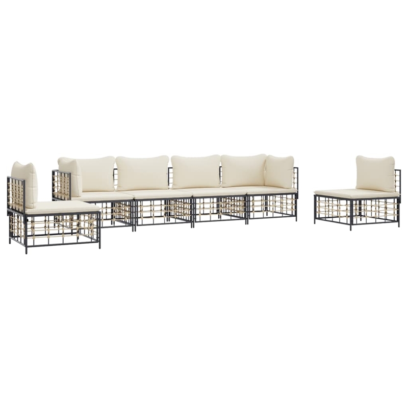 vidaXL Poly Rattan Modular Garden Lounge Set in Anthracite