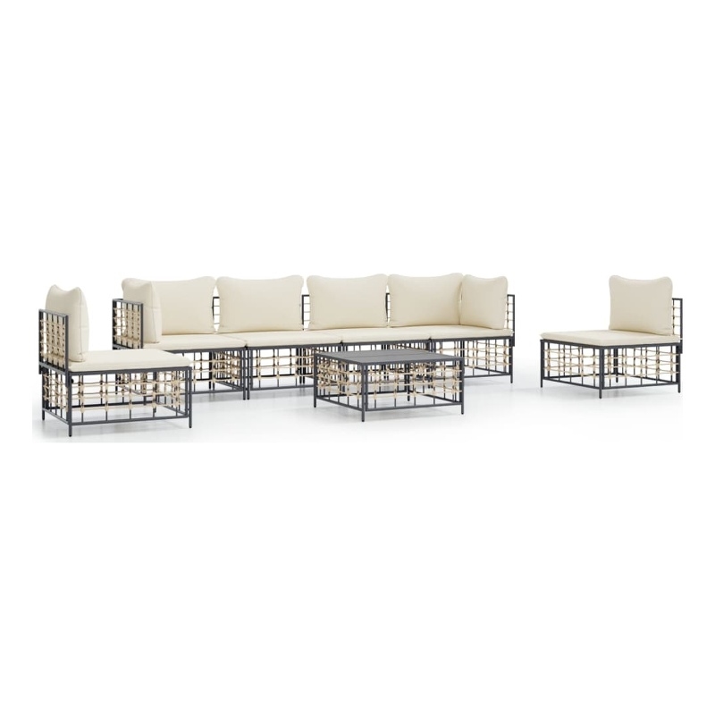 vidaXL Garden Lounge Set in Anthracite & Beige
