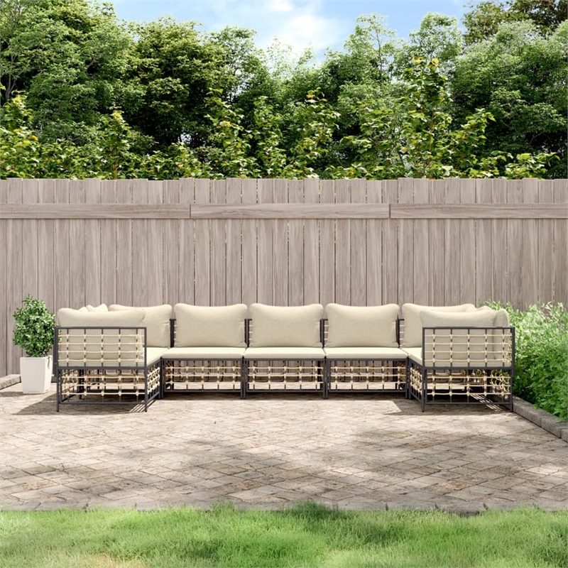 vidaXL Garden Lounge Set in Anthracite & Beige
