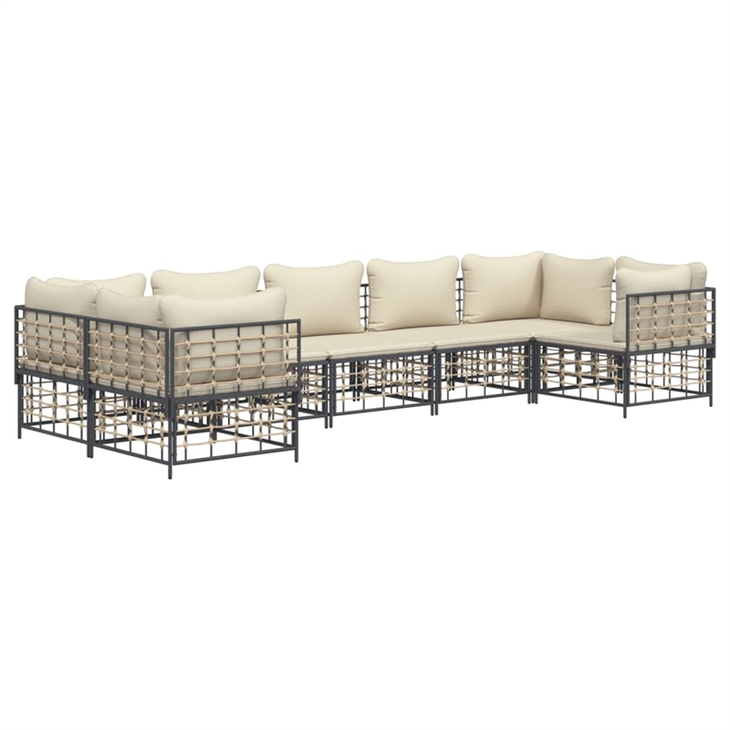 vidaXL Garden Lounge Set in Anthracite & Beige