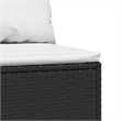 vidaXL Patio Middle Sofa in Black With White Cushions