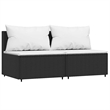 vidaXL Patio Lounge Set in Black Frame & White Cushions