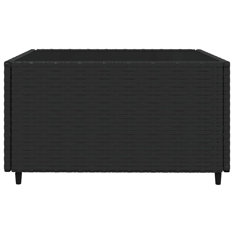 vidaXL Patio Lounge Set in Black Frame & White Cushions