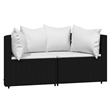 vidaXL Patio Lounge Set in Black & White