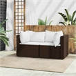 vidaXL Patio Corner Sofa in Brown And Cream