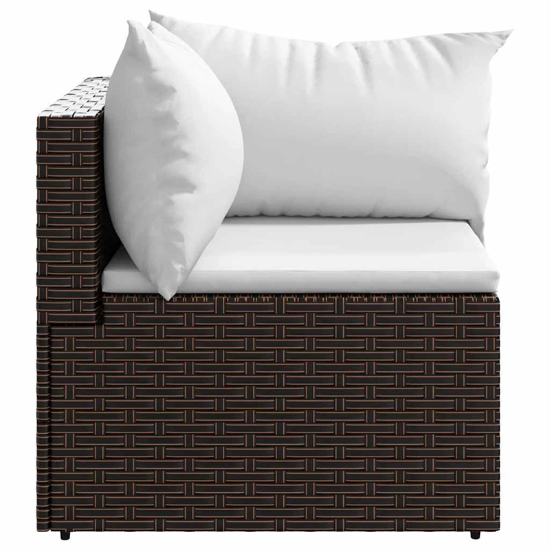 vidaXL Patio Corner Sofa in Brown And Cream
