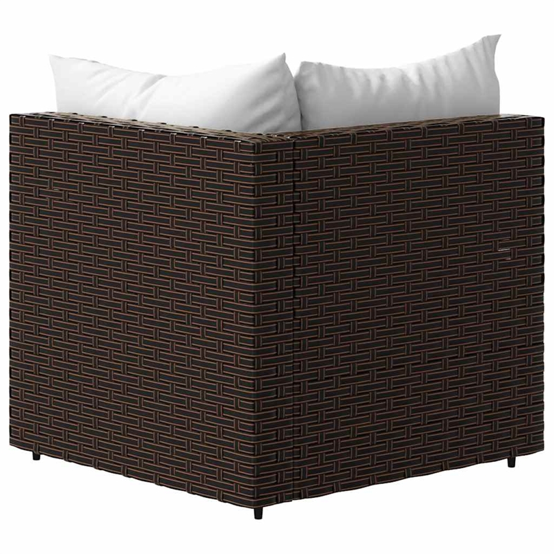 vidaXL Patio Corner Sofa in Brown And Cream