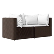 vidaXL Patio Corner Sofa in Brown And Cream